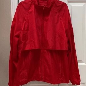 Men’s L Red Woolrich Rain Jacket Zip Windbreaker
